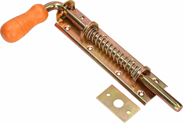 KOTARBAU® Chiavistello per cancello 250 mm Chiavistello universale per porta destra e sinistra Chiavistello di bloccaggio Chiavistello di scorrimento Chiavistello di bloccaggio Serratura per cancello Giallo zincato