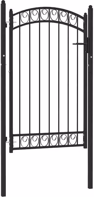 Cancello singolo a battente vidaXL in acciaio nero, L: 104 cm, H: 106 cm
