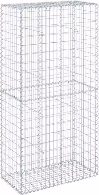 Cesto Gabbione con Copertura DESIGN IN in Ferro Zincato Argento L/P/H: 100 x 50 x 200 cm