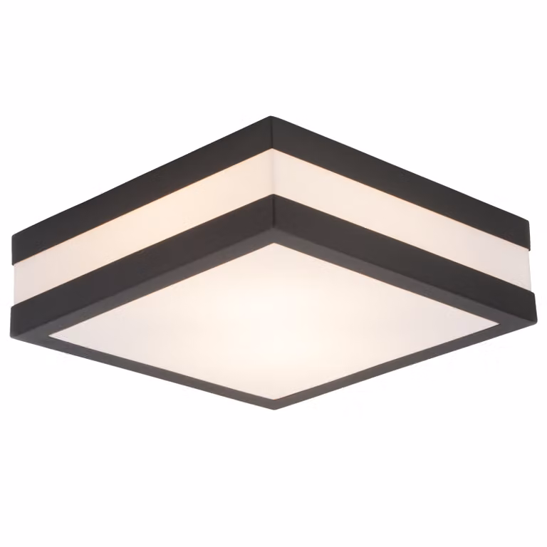 Lampada a soffitto quadrata, adatta per uso esterno e resistente agli schizzi