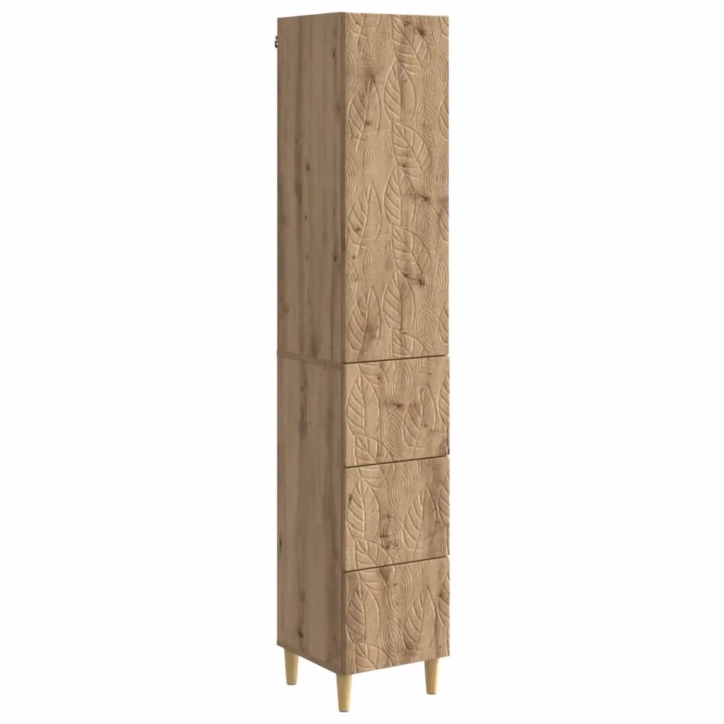 Set di 2 armadi moderni vidaXL in legno marrone lucido L/P/H: 33 x 34,5 x 90 cm – 2