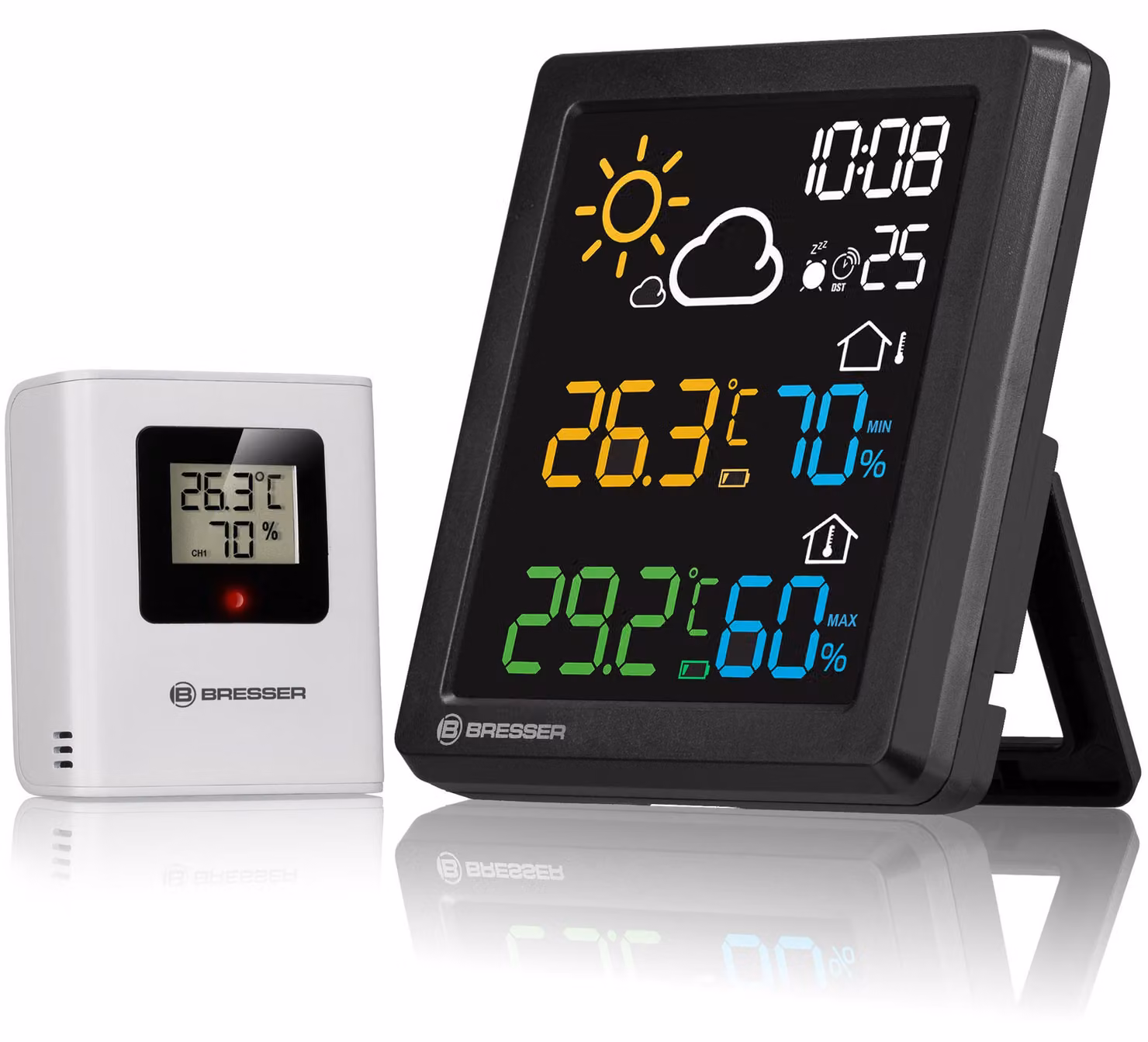 Stazione meteorologica wireless Bresser MeteoCast Pico, con sensore esterno e display a colori