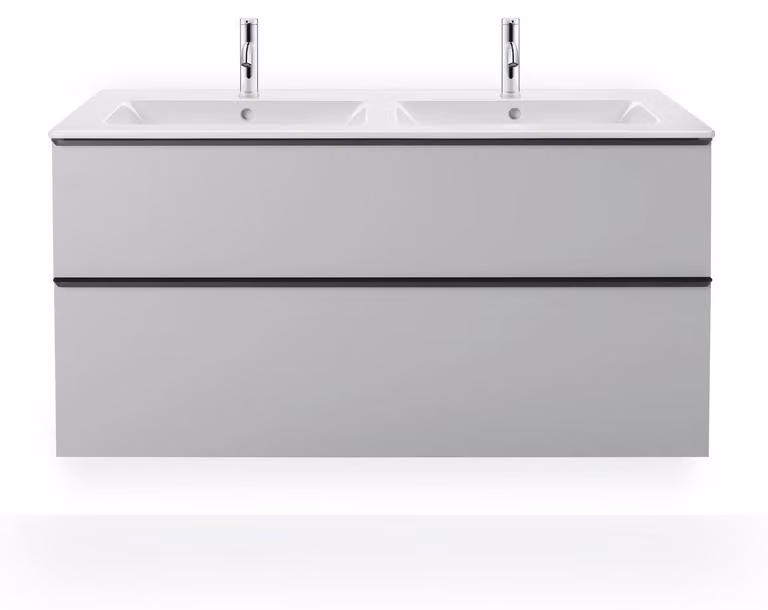 Duravit ME by Starck lavabos doubles pour meubles, 2 trous de robinetterie, 2 vasques, avec trop-plein, 1300mm, 2336130000, 2336130000