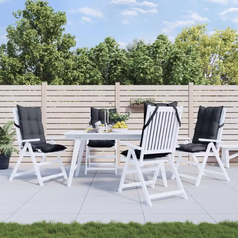 Set di 4 cuscini per sedia con schienale alto vidaXL in tessuto Oxford antracite, traspiranti e idrorepellenti