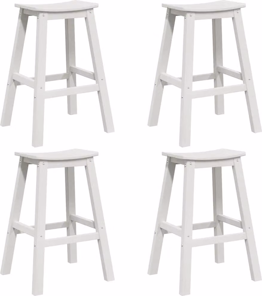 Set Bar da Giardino 4 pcs Bianco HDPE