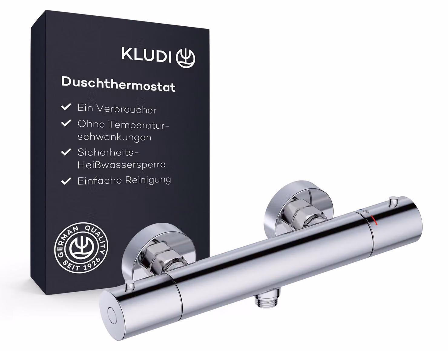 Miscelatore per doccia KLUDI-X1, termostatico con limitatore di temperatura, soffione da parete