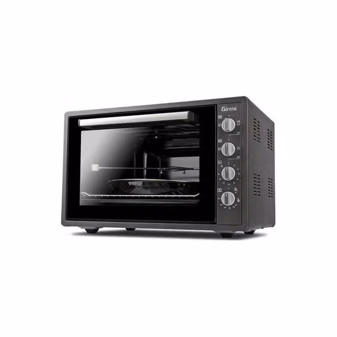 Forno elettrico ventilato Girmi FE58 Grancotto con girarrosto, termostato fino a 300°C e timer, colore grigio, capacità 58 l, potenza 1800 W – 2