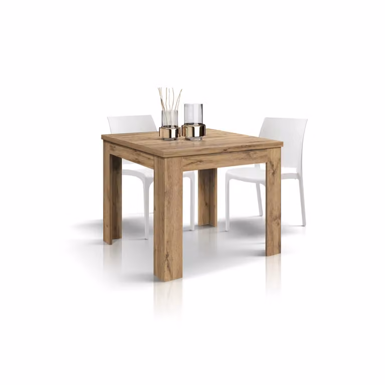 Tavolo LIPARI finitura rovere allungabile a libro 90×90 cm – 180×90 cm