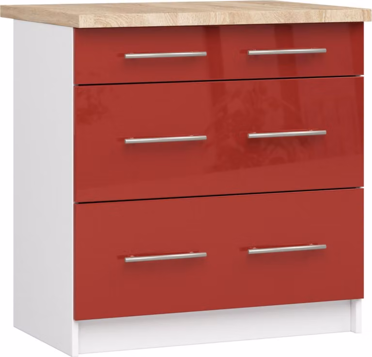 Akord Mobile Cucina Oliwia Bianco/Rosso Lucido 80X46X85 Cm