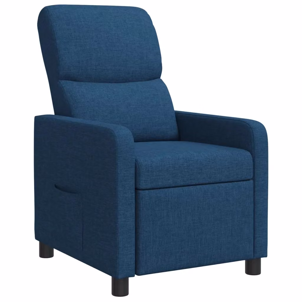 Poltrona reclinabile elettrica blu in tessuto con braccioli per soggiorno e ufficio – 2