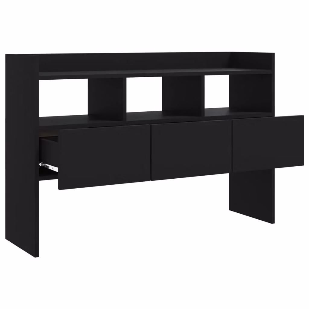 Buffet credenza con cassettiera e mobile contenitore moderno in legno MDF nero L: 105 cm, P: 30 cm, H: 70 cm – 2