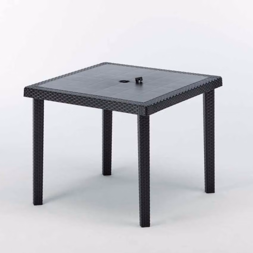 12 Grand Soleil Boheme set da bar quadrato in polirattan 90x90 cm - nero