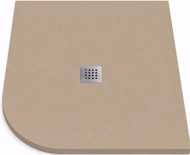 Piatto doccia semicircolare ROUND 80x80 cm Cuoio griglia in acciaio
