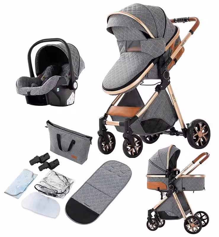 Carrozzina 3-in-1 per bambini, capacità di carico di 20 kg, portatile e pieghevole, colore grigio (V9-GRAU)