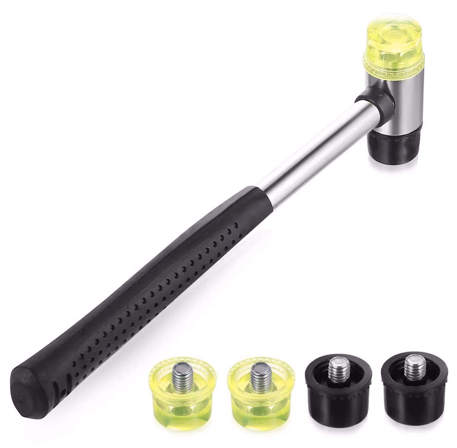 Martello in plastica ergonomico da 25 mm, con 4 testine intercambiabili - Modello ECC-055