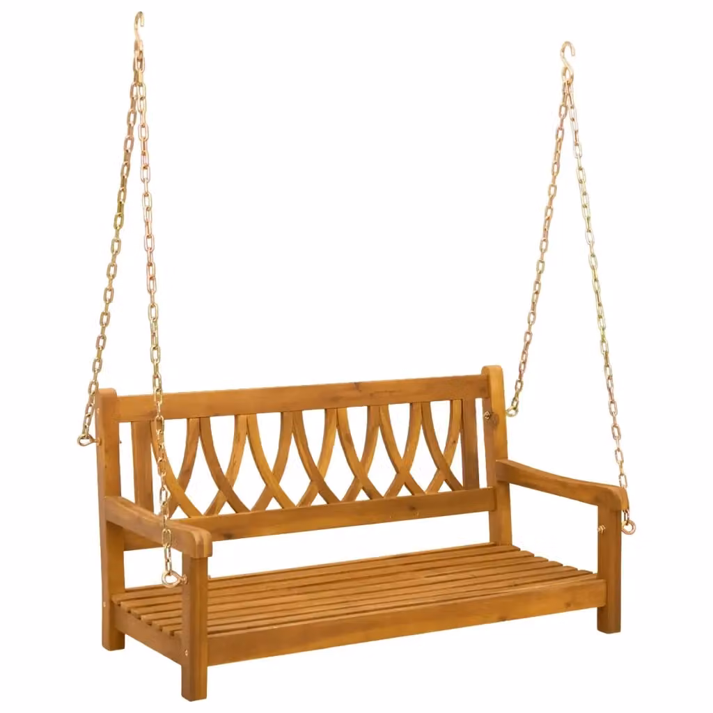 Panchina Altalena da Giardino a 2 Posti vidaXL in Legno di Acacia Marrone L: 110 cm, P: 56 cm, H: 58 cm – 2