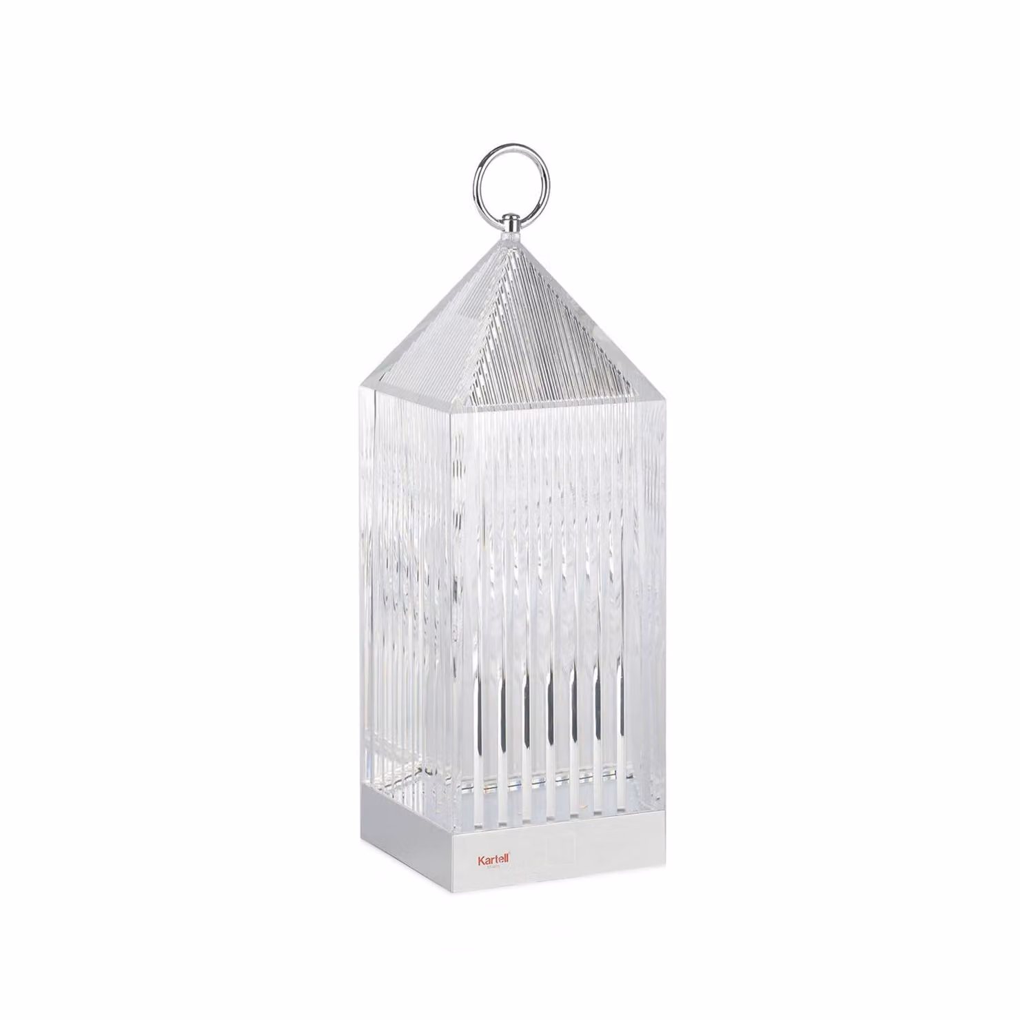 Kartell Lampada LED da tavolo Lantern, crystal, riciclata, IP54 dimmerabile, Chiaro / Trasparente, Camera da letto, Plastica, Design