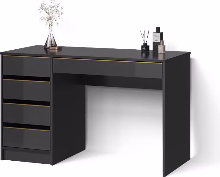 Tavolo da toilette Livinity Imola Nero/Oro senza specchio, Model 52441