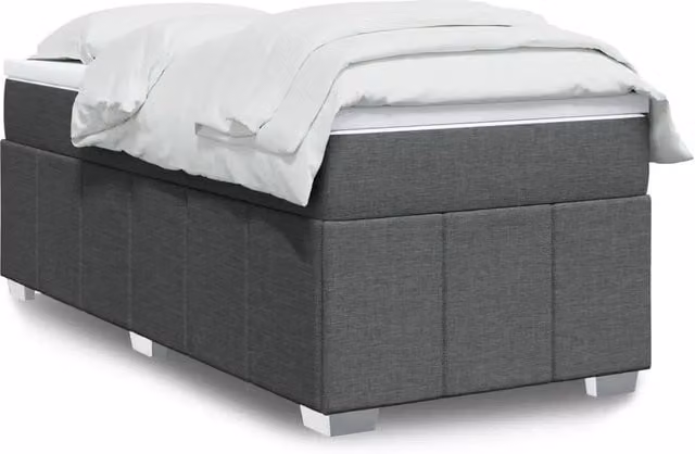 Giroletto a Molle con Materasso Grigio Scuro 80x200 cm Tessuto 3285429