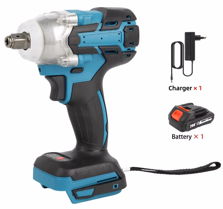 Avvitatore a percussione a batteria – Avvitatore a percussione elettrico senza spazzole – Coppia di 520 Nm – Attacco quadrato da 1,27 cm – Batteria da 18 V – Batteria inclusa – Colore nero