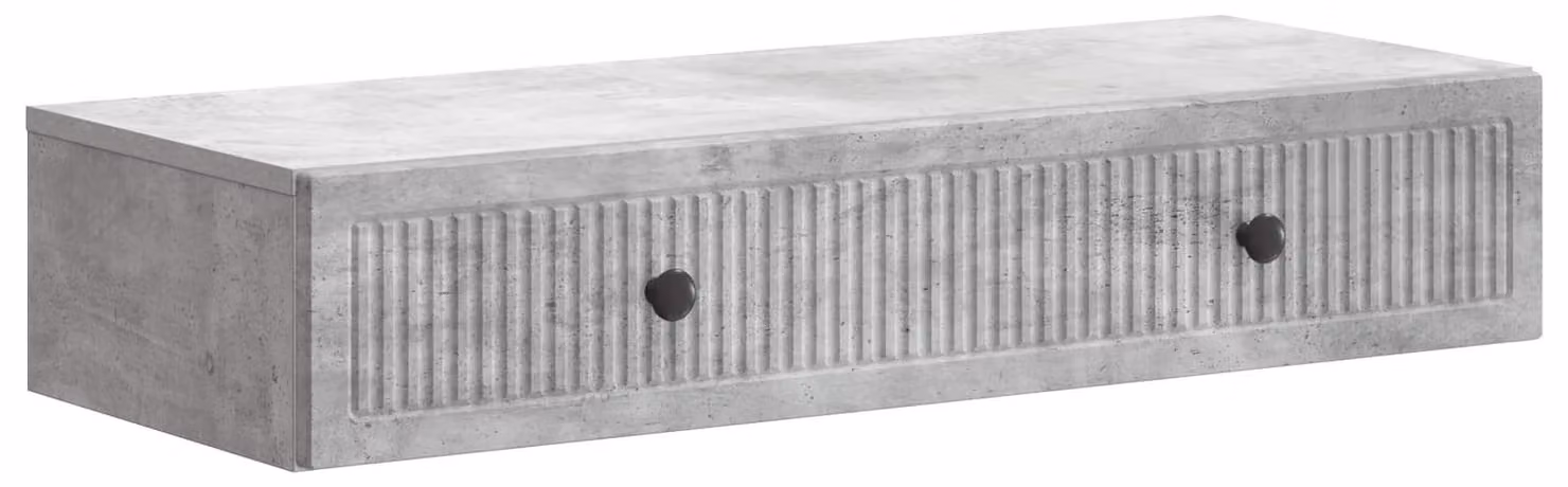 Tavolino da Parete Laterale Grigio Cemento 87,5 x 34,5 x 17 cm