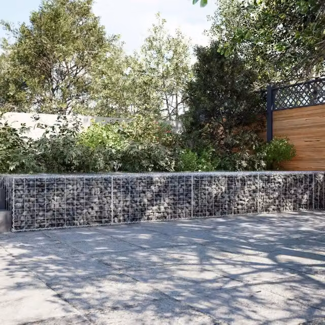 Cesto Gabbione con Copertura 700x100x50 cm Ferro Zincato 3295184