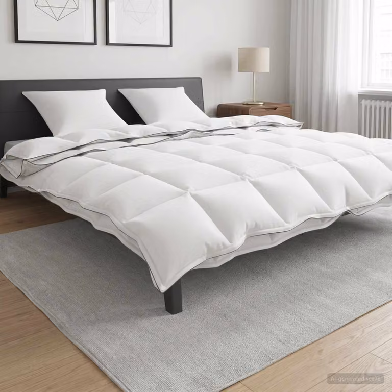 Piumone vidaXL in 100% cotone traspirante, bianco, L: 240 cm x P: 220 cm
