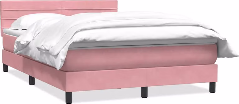 Giroletto a Molle con Materasso Rosa 160x210 cm in Velluto