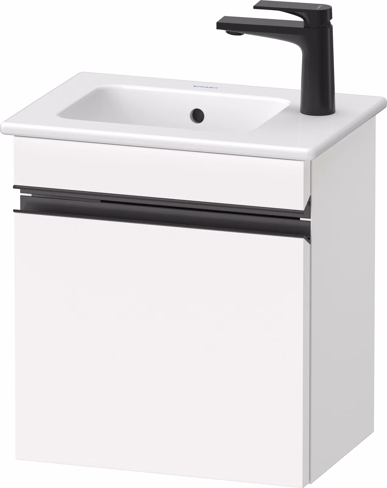 Duravit Sivida bâti-support pour lavabo, charnières à gauche, poignée encastrée noir diamant mat, 400x287x443mm, pour ME by Starck, SV4642LBD180000, SV4642LBD180000