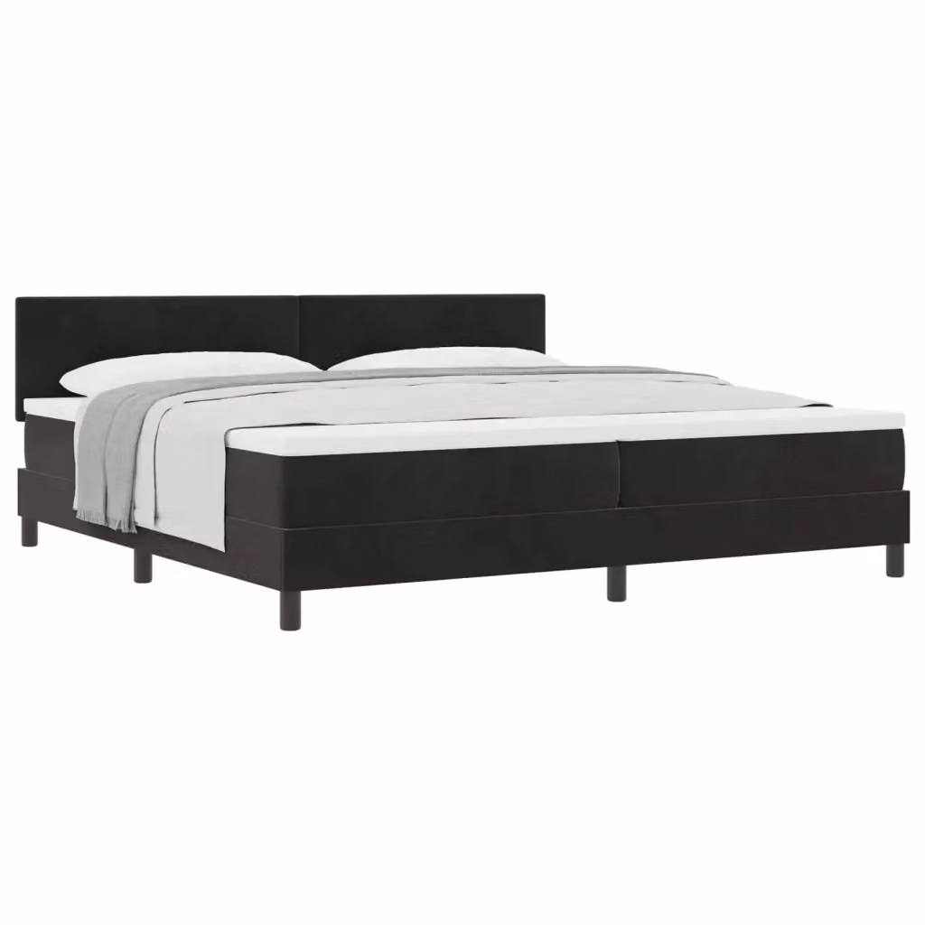 Letto a molle con testiera vidaXL in velluto nero L/P/H: 200 x 200 x 280 cm – 2