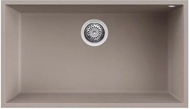 Lavello sottotop Elleci Quadra 130 in Granitek Grigio Tortora L: 76 cm, P: 44 cm