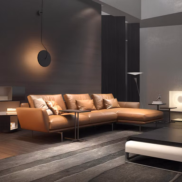 Sofa L-Form Ledersofa Couch Wohnlandschaft Garnitur Design Modern Sofa Ecksofa
