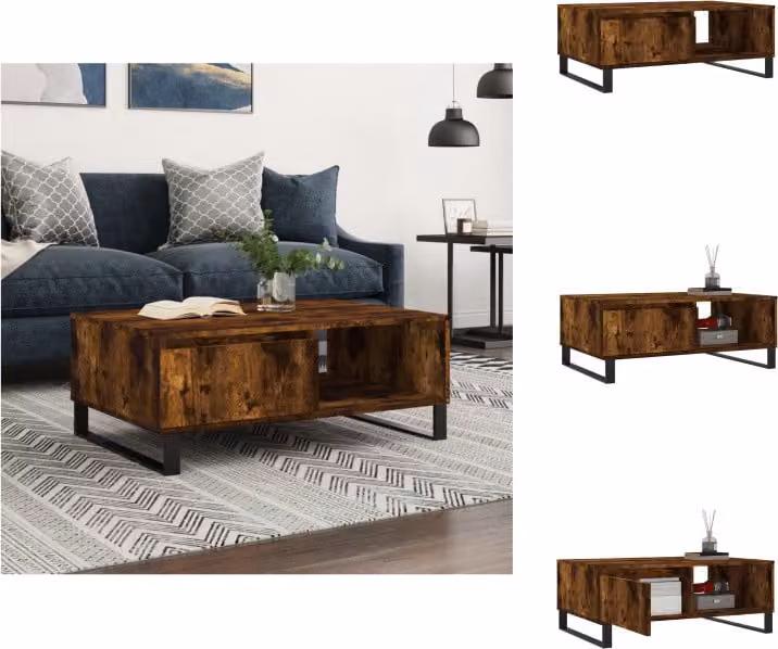 vidaXL Tavolino in rovere affumicato 90x60x35 cm materiale a base di legno - Tavolini da caffè