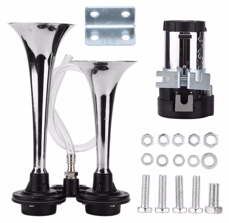 Doppia tromba, 12 V, 150 dB, bobina in rame con compressore, ricambio per auto, SUV, moto, barche, autobus