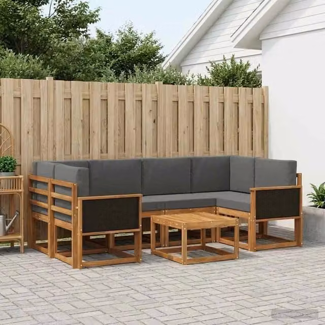 Set di divani da esterno 5 pz Naturale e Antracite 3385023