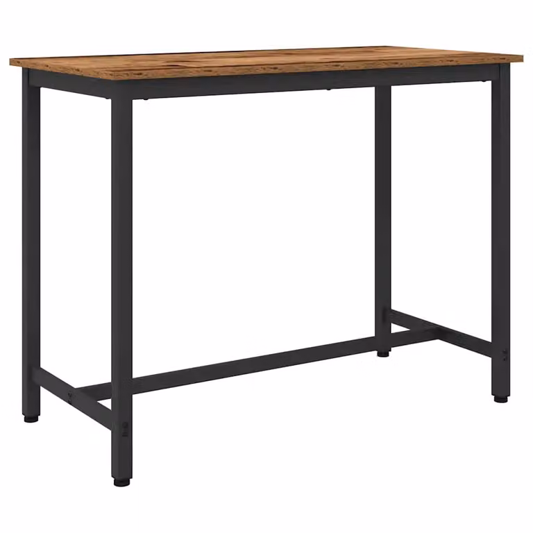 Scrivania moderna vidaXL in legno e metallo marrone L: 100 cm, P: 50 cm, H: 76,5 cm