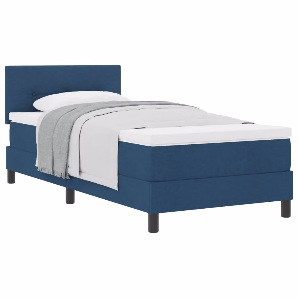 Letto ibrido con testiera in tessuto blu vidaXL L 90 x P 200 cm – 2