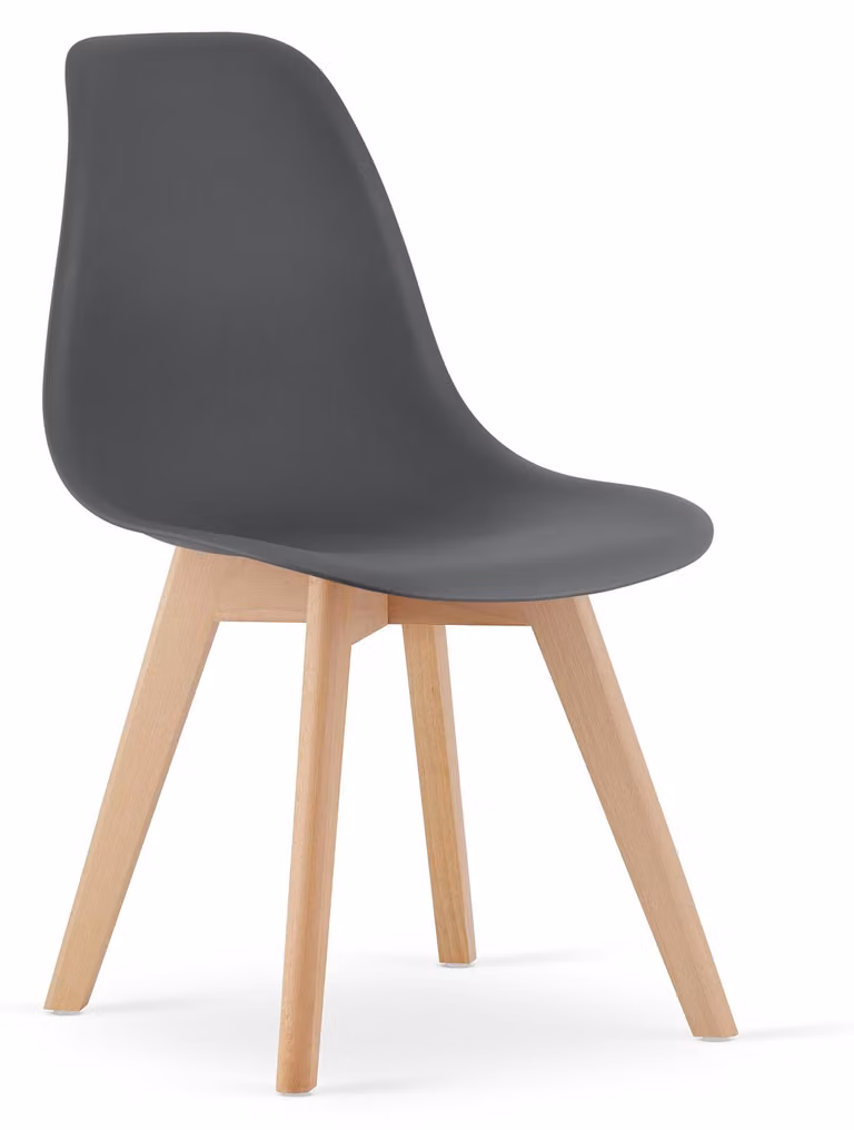 Sedia KITO grigio scuro / gambe naturali x 1