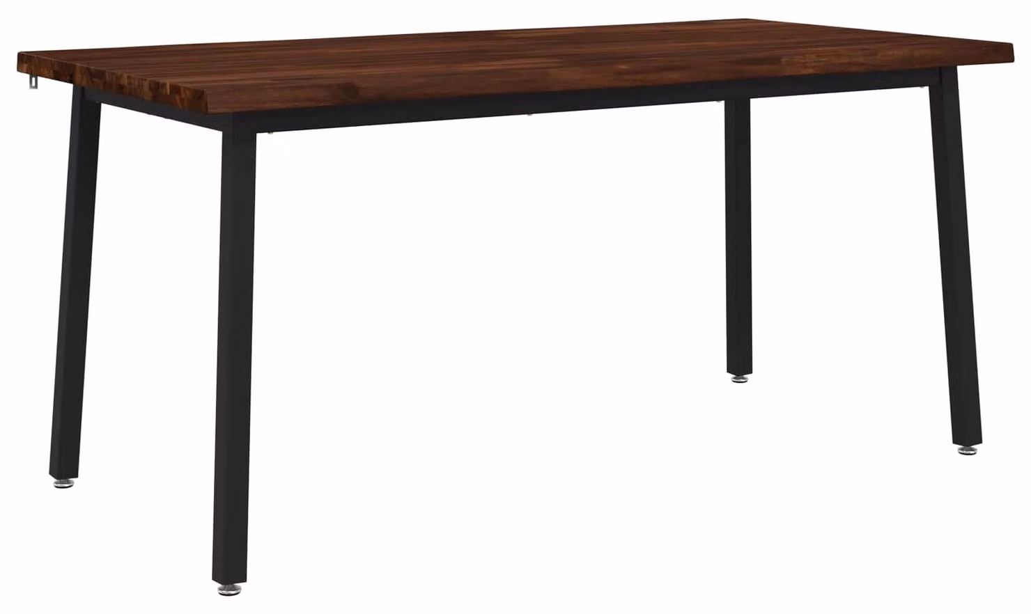 Tavolo da pranzo con piano in legno massello di acacia, bordi naturali, dimensioni 140 x 90 x 75 cm