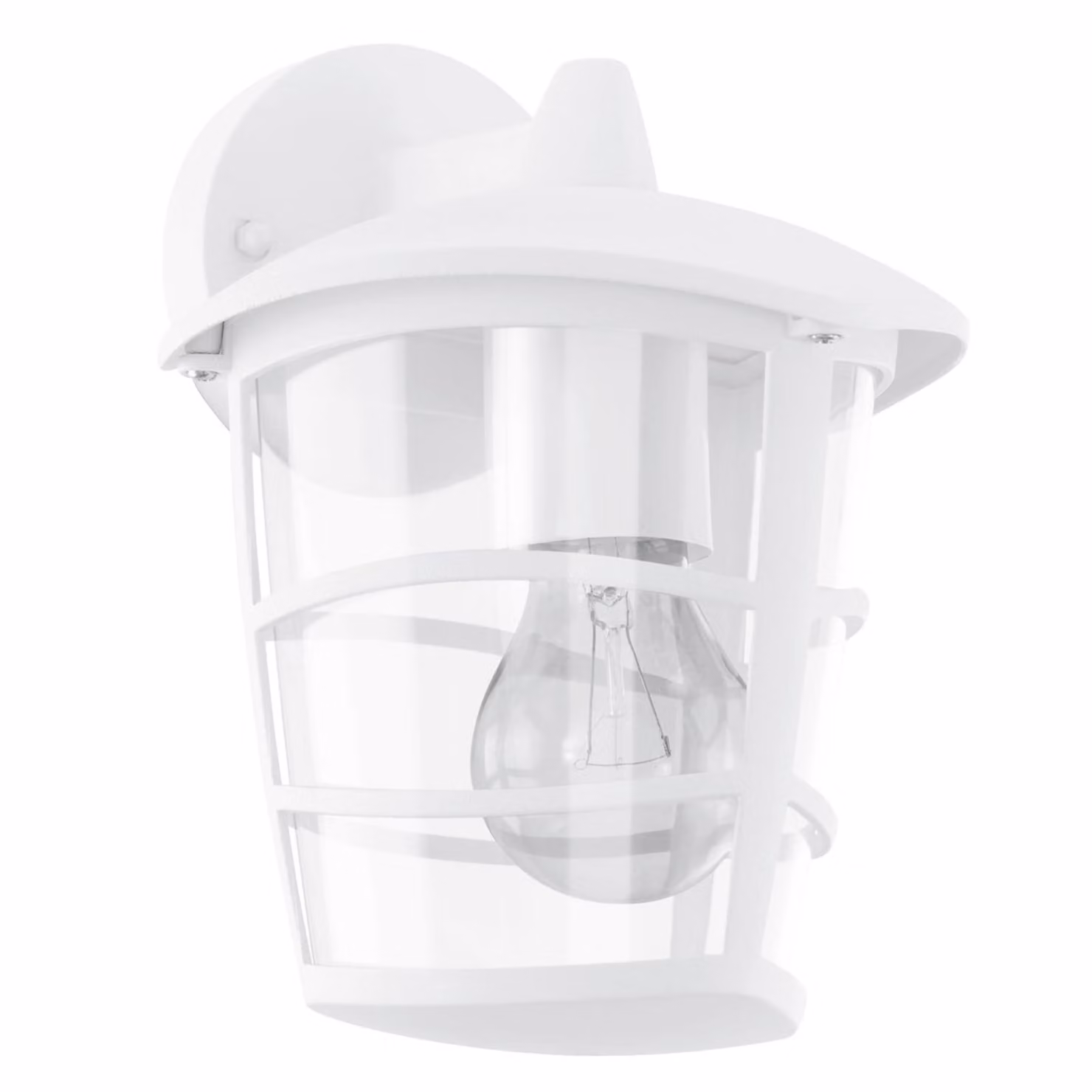 Applique Esterno Moderna Aloria Alluminio Bianco Policarbonato Trasp 1 Luce E27