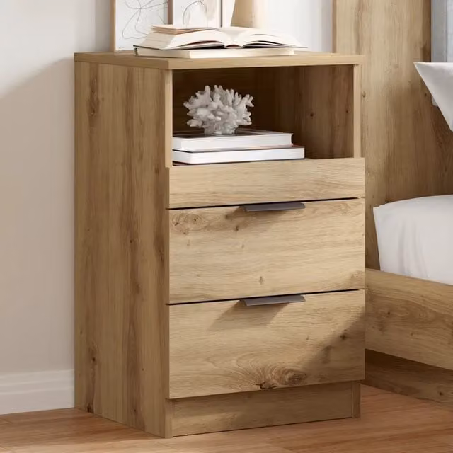 Set di 2 comodini sospesi vidaXL in legno marrone moderno L/P/H: 40 x 36 x 65 cm