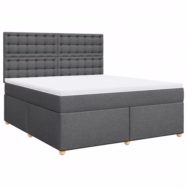 Giroletto a Molle con Materasso Grigio Scuro 180x200 cm Tessuto