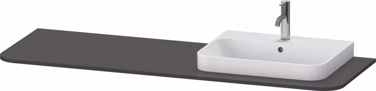 Console Duravit Happy D.2 Plus, 1600x550 mm, 1 découpe à droite, pour meuble sous-lavabo HP4944, HP4963, HP4973, HP031HR8080, HP031HR8080