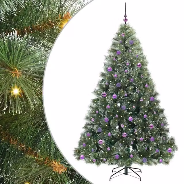 Albero di Natale | Decorazioni natalizie artificiale con 300 LED Verde 210 cm PE e PVC