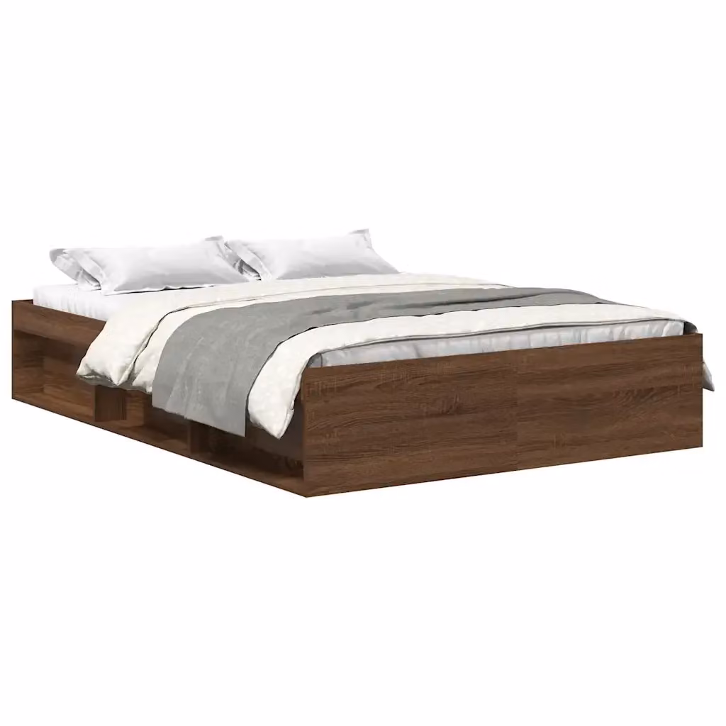 vidaXL Giroletto Moderno in Rovere Marrone con Doghe in Legno L/P/H: 200 x 120 x 35 cm – 2