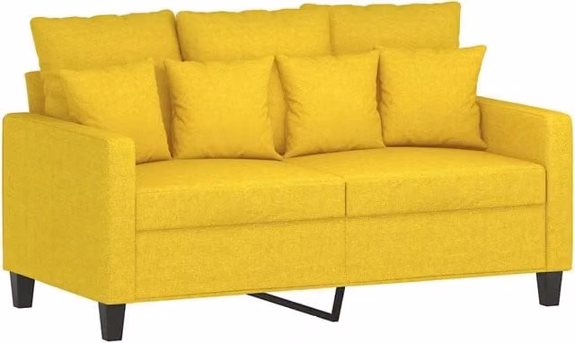 Divano | Divano da soggiorno | Sofa a 2 Posti Giallo Chiaro 120 cm in Tessuto
