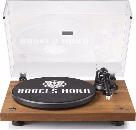 Giradischi con design in legno marrone, connettività Bluetooth, amplificatore e pick-up AT-3600L, 2 velocità e trasmissione a cinghia in gomma