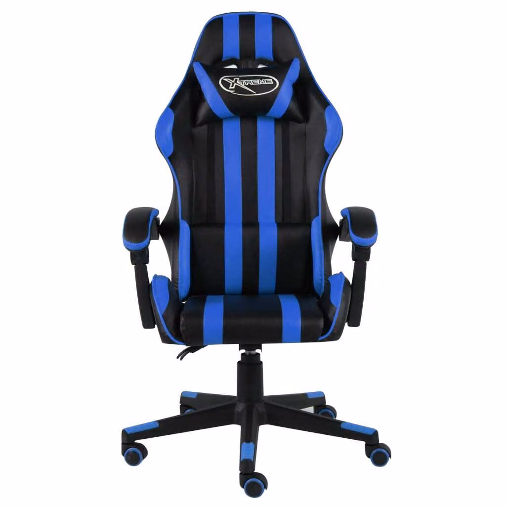 Sedia da Gaming Nero e Blu in Pelle finta