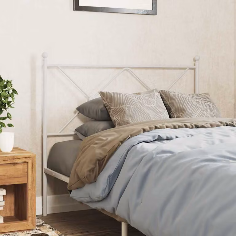 Testiera di ricambio in metallo vidaXL bianca per letto 100x200 cm