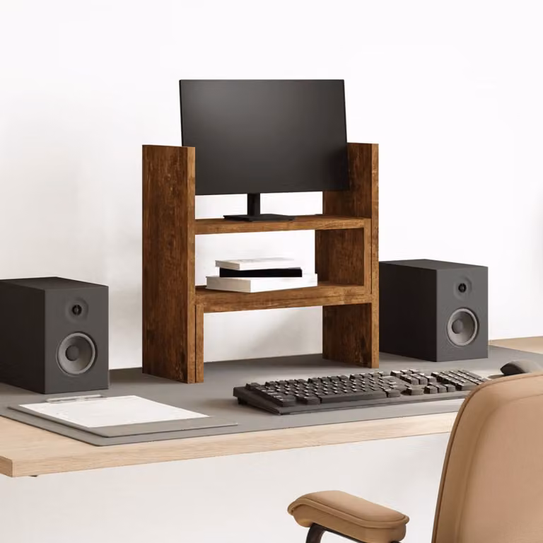 Organizer da scrivania vidaXL multi scomparto in truciolato color rovere fumo L: 40 cm, P: 17 cm, H: 41 cm